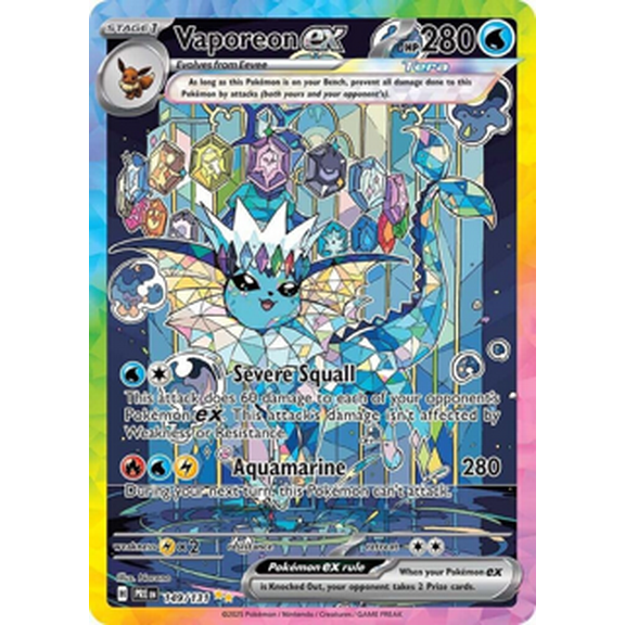 Pokmon Vaporeon Ex 149/131 SV Prismatic Evolutions Trading Card Near Mint 1 Count