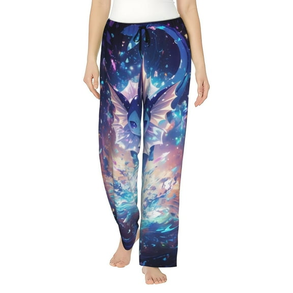 Vaporeon Women's Pajama Pants, Ultra-soft Comfortable Casual Lounge Pants, Graphic Printed Sleep Bottoms With Drawstring