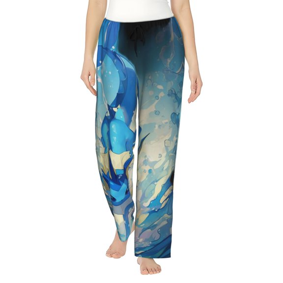 Vaporeon Women's Pajama Pants, Ultra-soft Comfortable Casual Lounge Pants, Graphic Printed Sleep Bottoms With Drawstring