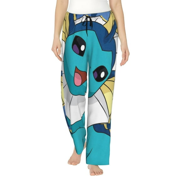 Vaporeon Women's Pajama Pants, Ultra-soft Comfortable Casual Lounge Pants, Graphic Printed Sleep Bottoms With Drawstring