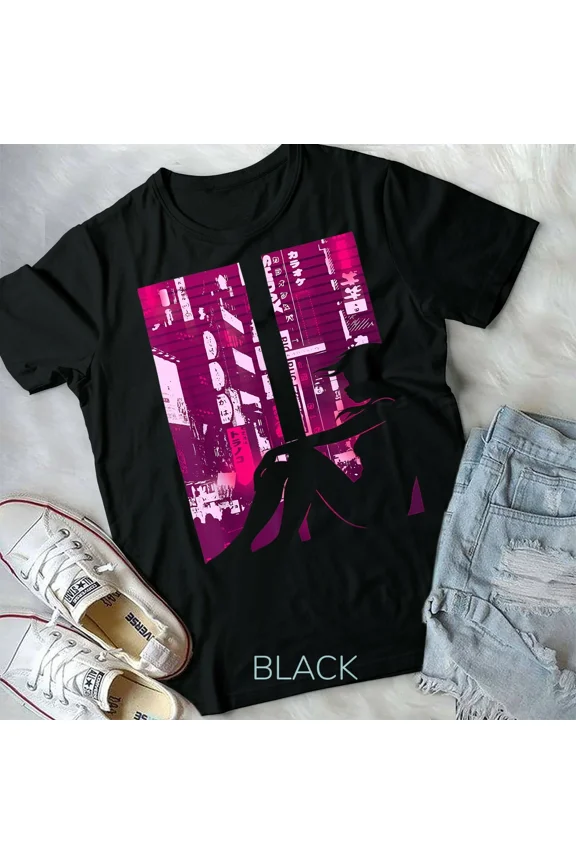 Vaporwave Aesthetic Anime Egirl Japan Sad And Tokyo Streetwear Graphic Design Unisex T-Shirt Y0550, Up to Size 5XL