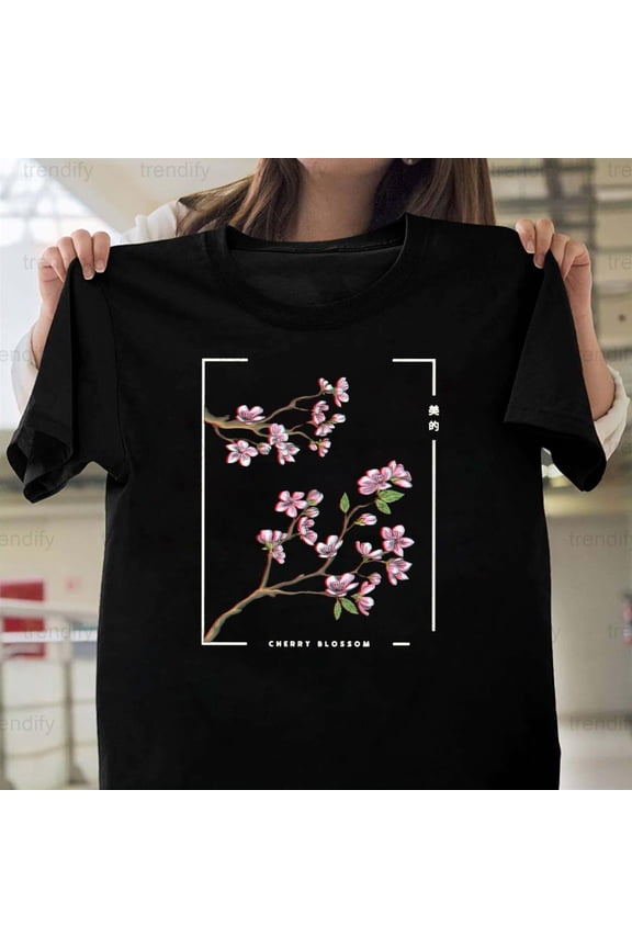 Vaporwave Aesthetic Glitchy Cherry Blossom Japanese Anime, H9760 Unisex T-Shirt, Up to 5XL Available