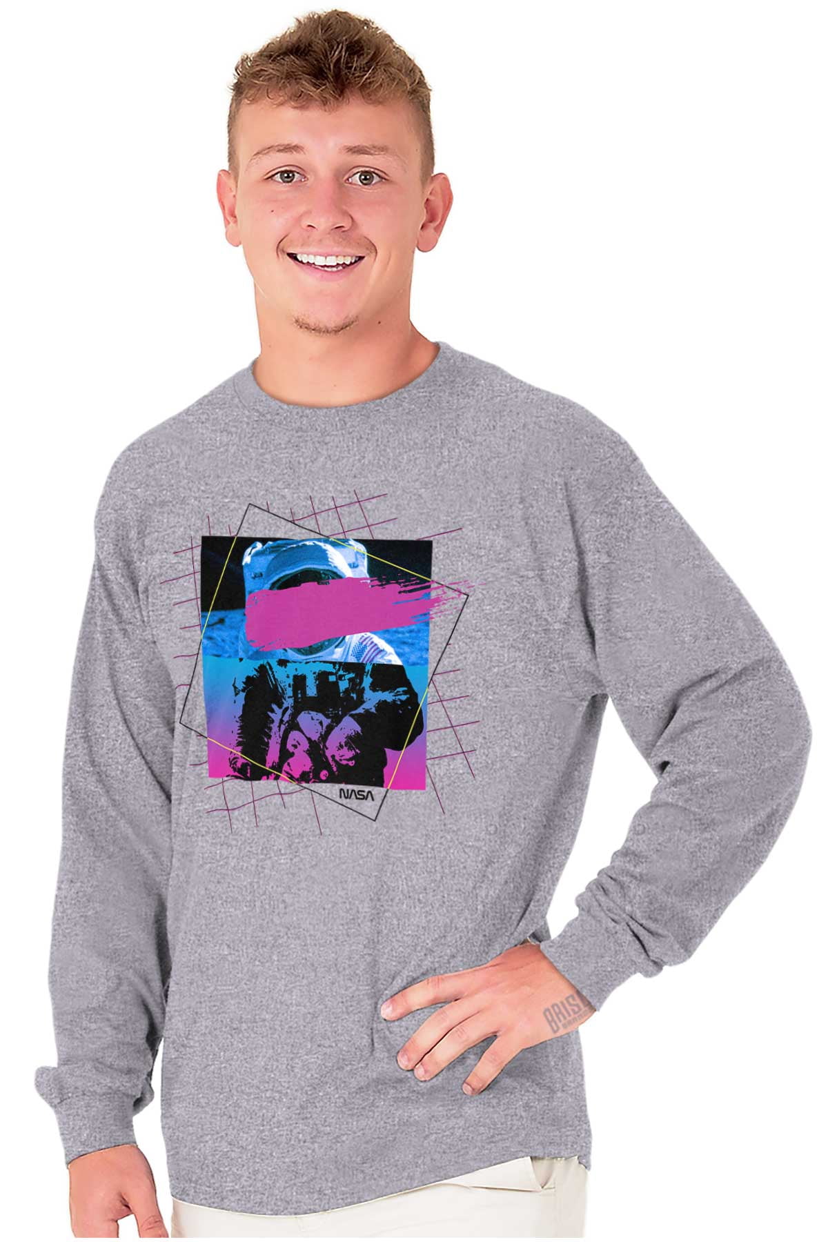 Vaporwave Aesthetic NASA Astronaut Long Sleeve TShirt Men Women Brisco ...