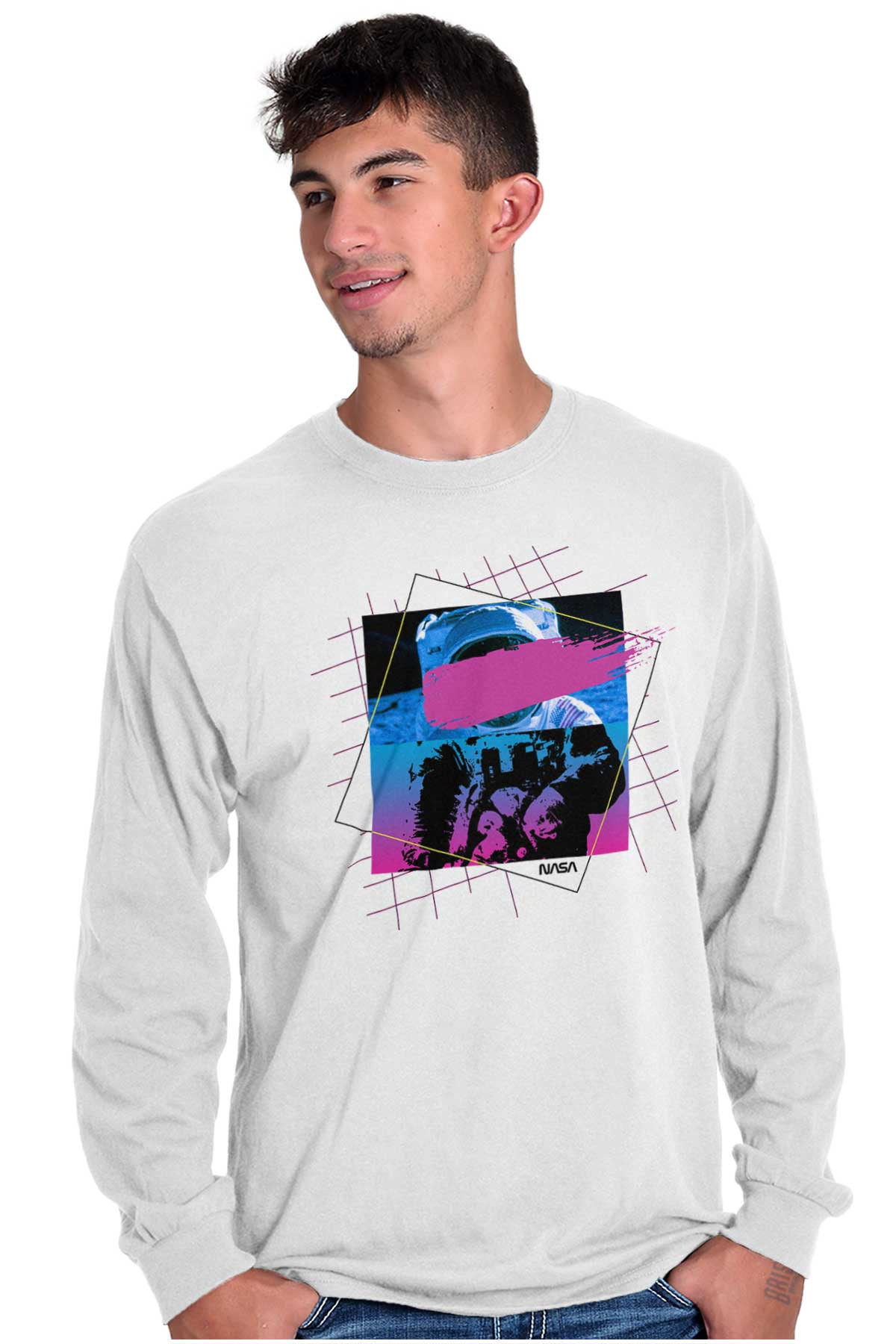 Vaporwave Aesthetic NASA Astronaut Long Sleeve TShirt Men Women Brisco ...