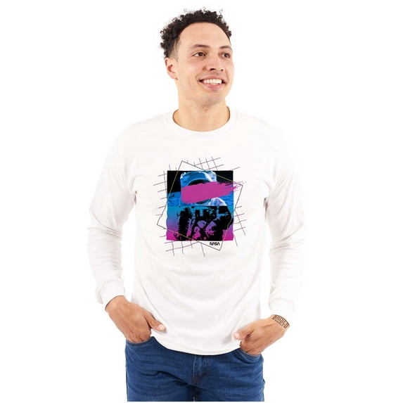 Vaporwave Aesthetic NASA Astronaut Long Sleeve TShirt Men Women Brisco Brands X