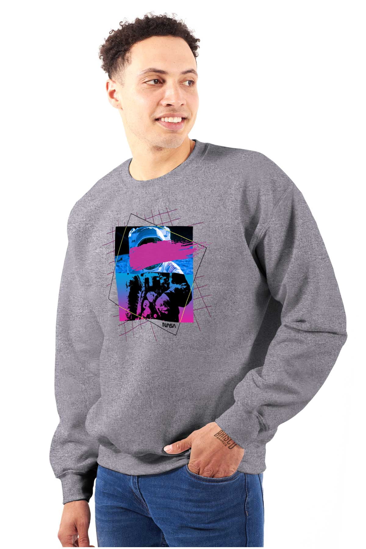 Vaporwave Aesthetic NASA Astronaut Sweatshirt for Men or Women Brisco ...