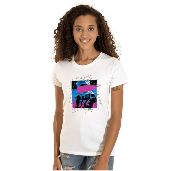Vaporwave Aesthetic NASA Astronaut Women's T Shirt Ladies Tee Brisco Brands L