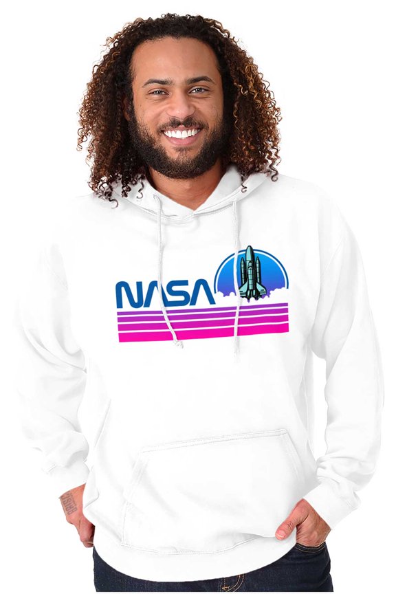 Vaporwave Aesthetic NASA Worm Logo Hoodie Sweatshirt Women Men Brisco Brands M