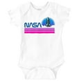 thumbnail image 1 of Vaporwave Aesthetic NASA Worm Logo Romper Boys or Girls Infant Baby Brisco Brands 12M, 1 of 7