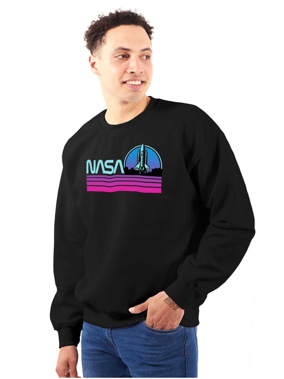 Vaporwave Aesthetic NASA Worm Logo Sweatshirt for Men or Women Brisco Brands X