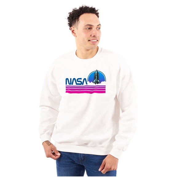 Vaporwave Aesthetic NASA Worm Logo Unisex Plus Size Sweatshirt Brisco Brands 5X