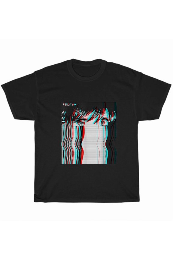 Vaporwave Aesthetic Sad Anime Girl Eboy Egirl Harajuku Style Unisex T-Shirt, up to size 5XL