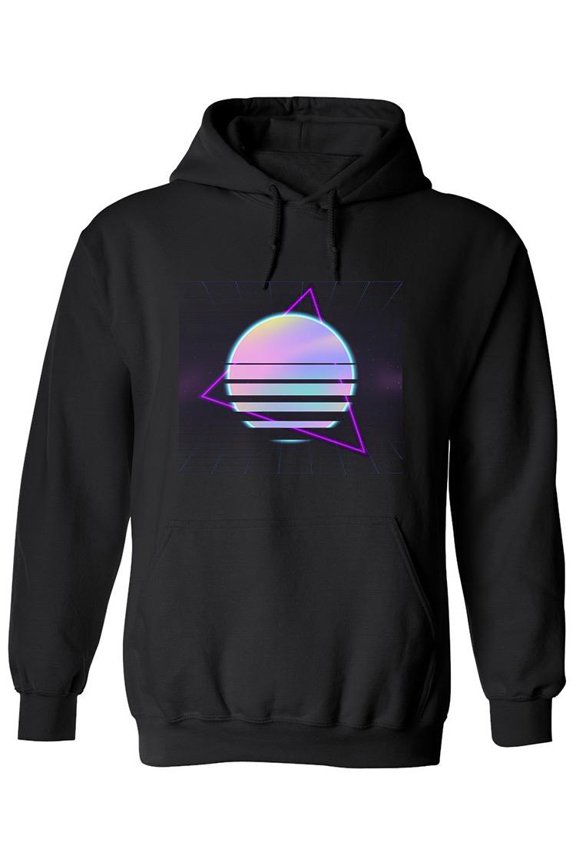 Vaporwave And Triangle Hoodie Men -Image by Shutterstock, Male Medium