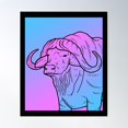 thumbnail image 1 of Vaporwave Buffalo Aesthetic Pastel Goth Buffalo Poster Wall Art, Modern Wall Decor For Living Room Bedroom, 8x12 UNFRAMED, 1 of 2