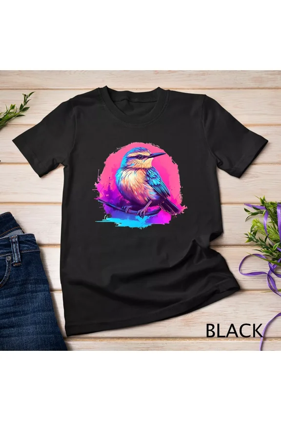 Vaporwave Carolina Wren Retro Aesthetic Bird Lover Unisex T-Shirt, up to size 5XL