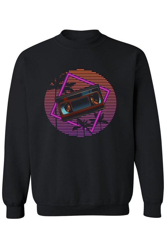 Vaporwave Cassette Sweatshirt Men -Image by Shutterstock, Male Small