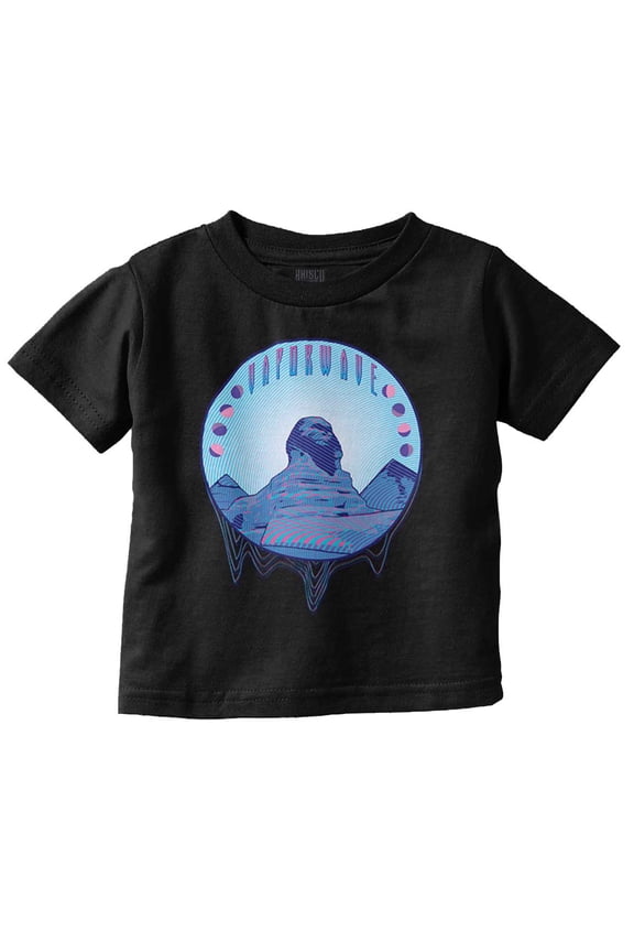 Vaporwave Egyptian Sphinx Sculpture Toddler Boy Girl T Shirt Infant Toddler Brisco Brands 24M