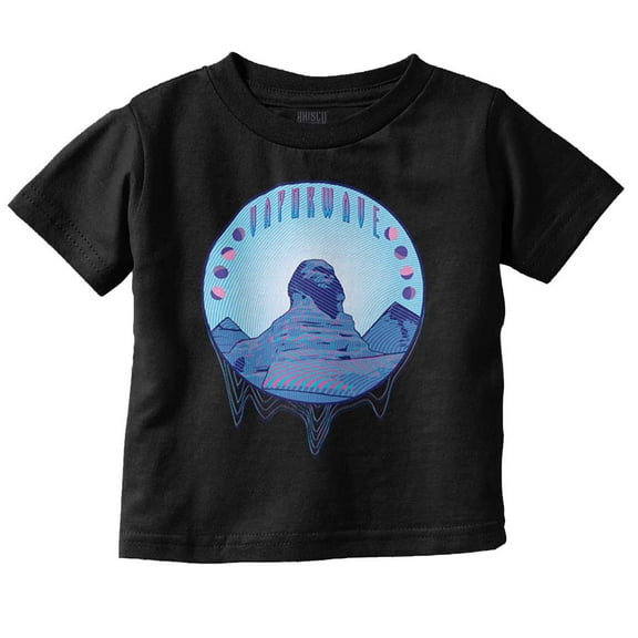Vaporwave Egyptian Sphinx Sculpture Toddler Boy Girl T Shirt Infant Toddler Brisco Brands 4T
