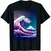 Vaporwave Glitch Aesthetic Great Wave off Kanagawa Retro T-Shirt