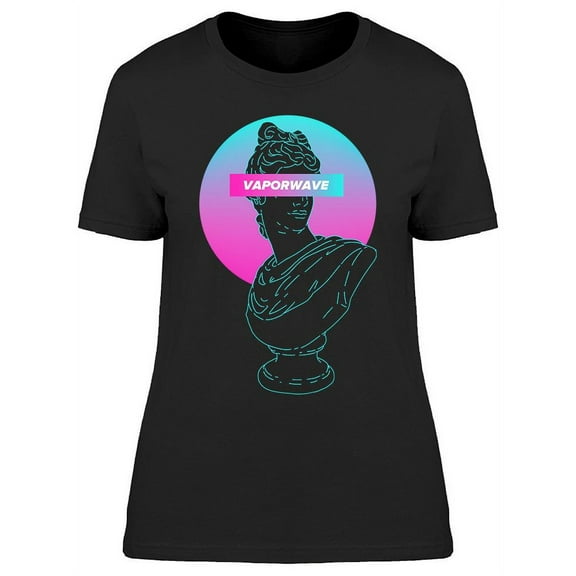 Vaporwave Gypsum Head Design T-Shirt Women -Image by Shutterstock, Female Small