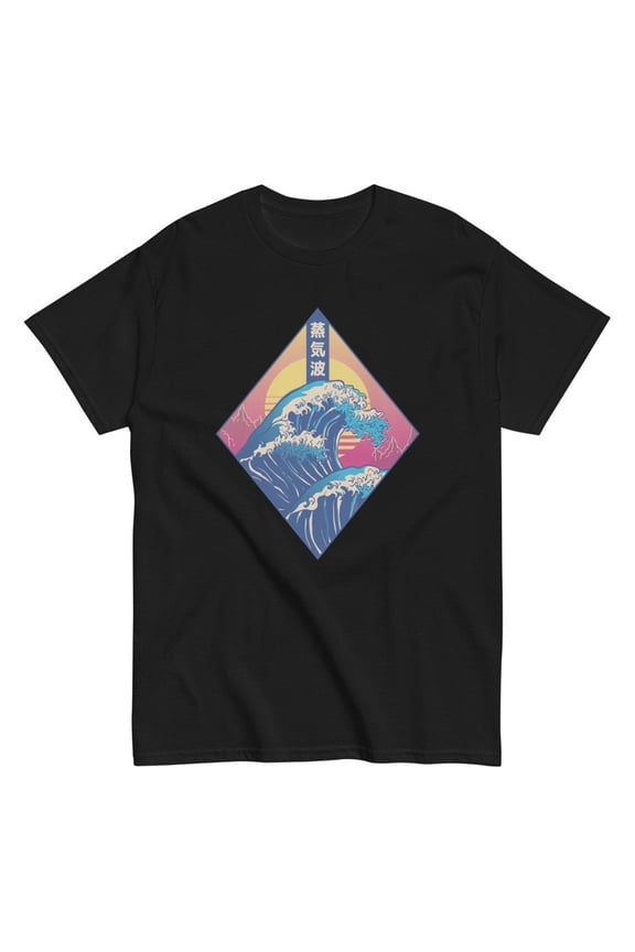 Vaporwave Kanagawa Wave Retro Anime Graphic Unisex T-Shirt for Casual Wear up to 5XL