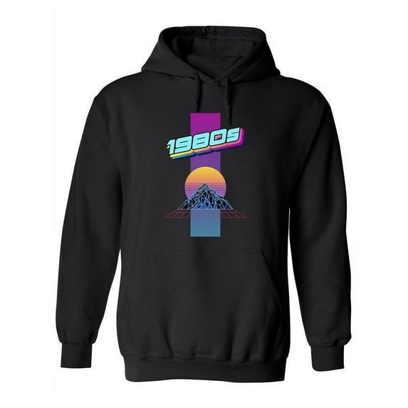 Vaporwave Mountains 1980s Hoodie Women -Image by Shutterstock, Female XX-Large