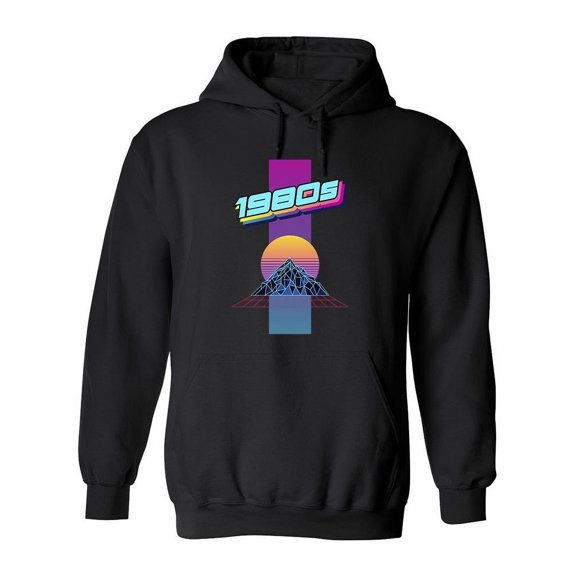 Vaporwave Mountains 1980s Hoodie Women -Image by Shutterstock, Female XX-Large