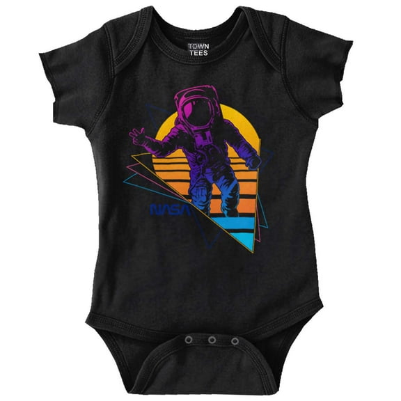 Vaporwave NASA Astronaut Space Jump Romper Boys or Girls Infant Baby Brisco Brands 12M