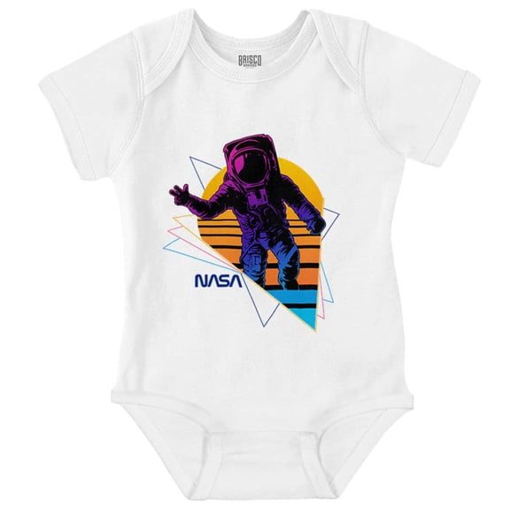 Vaporwave NASA Astronaut Space Jump Romper Boys or Girls Infant Baby Brisco Brands 6M