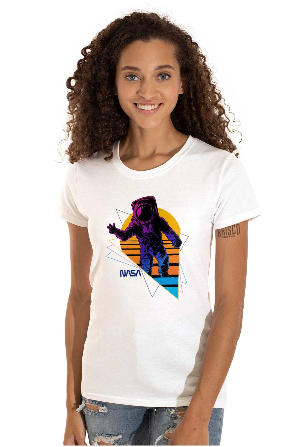 Vaporwave NASA Astronaut Space Jump Women's Plus Size Shirt Brisco ...