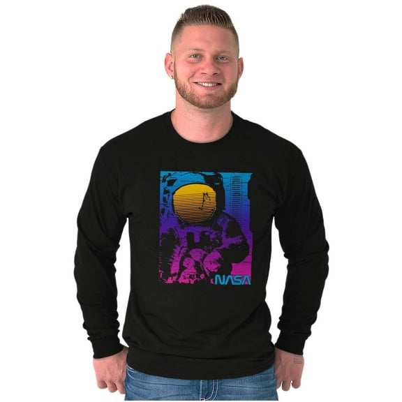 Vaporwave NASA Space Astronaut Long Sleeve TShirt Men Women Brisco Brands X