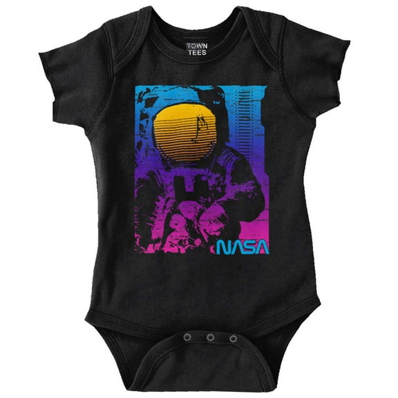 Vaporwave NASA Space Astronaut Romper Boys or Girls Infant Baby Brisco Brands 12M