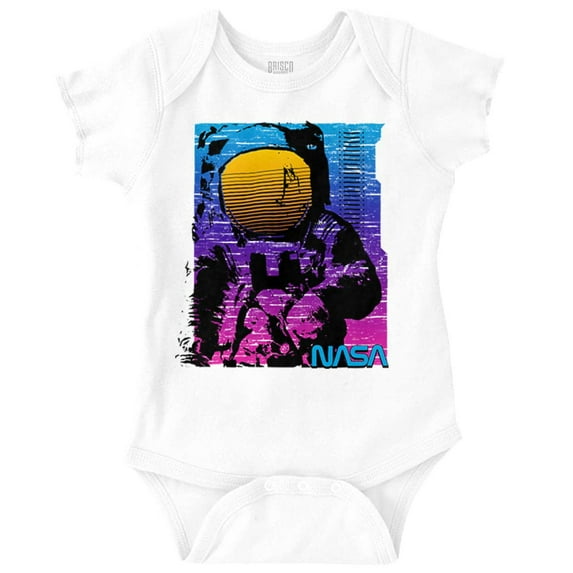 Vaporwave NASA Space Astronaut Romper Boys or Girls Infant Baby Brisco Brands 6M