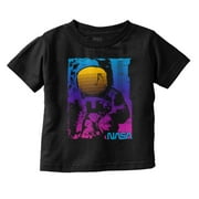 Vaporwave NASA Space Astronaut Toddler Boy Girl T Shirt Infant Toddler Brisco Brands 4T
