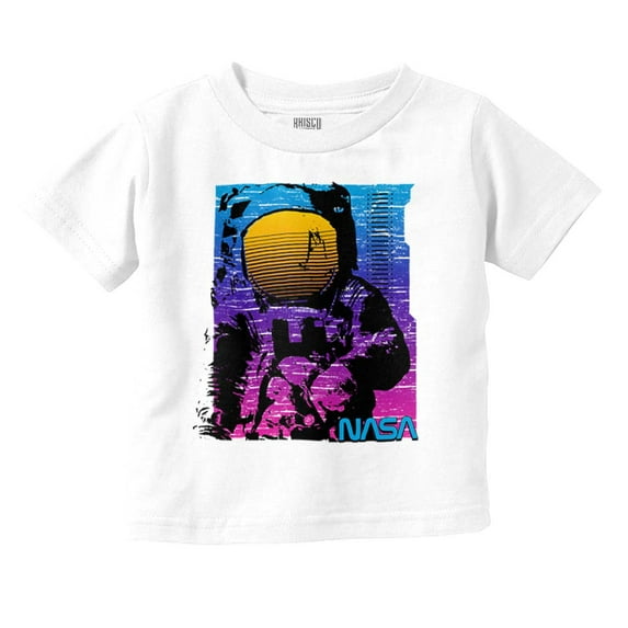 Vaporwave NASA Space Astronaut Toddler Boy Girl T Shirt Infant Toddler Brisco Brands 6M