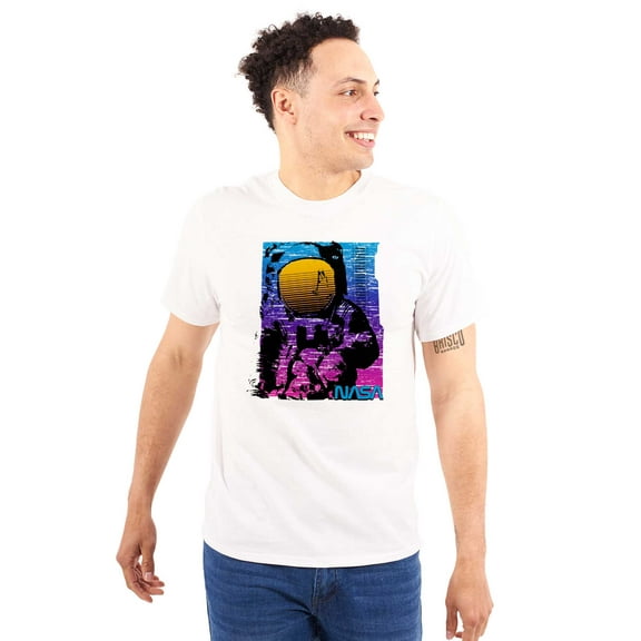 Vaporwave NASA Space Astronaut Unisex Plus Size Graphic Tee Brisco Brands 5X