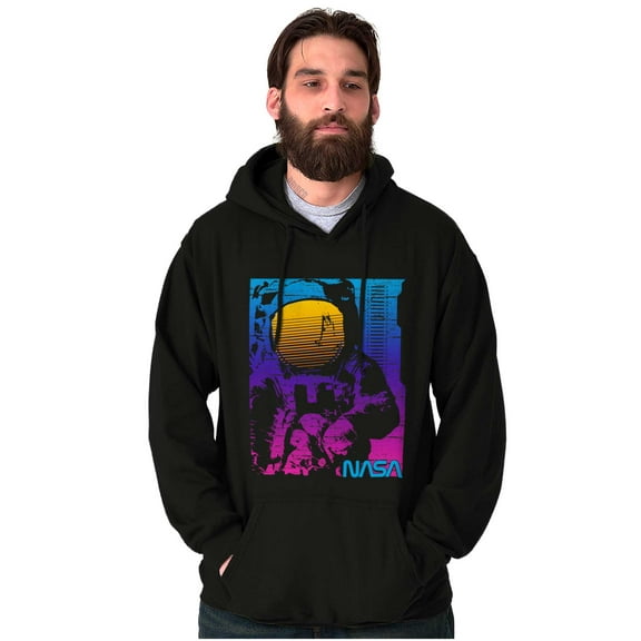 Vaporwave NASA Space Astronaut Unisex Plus Size Hoodie Brisco Brands 4X