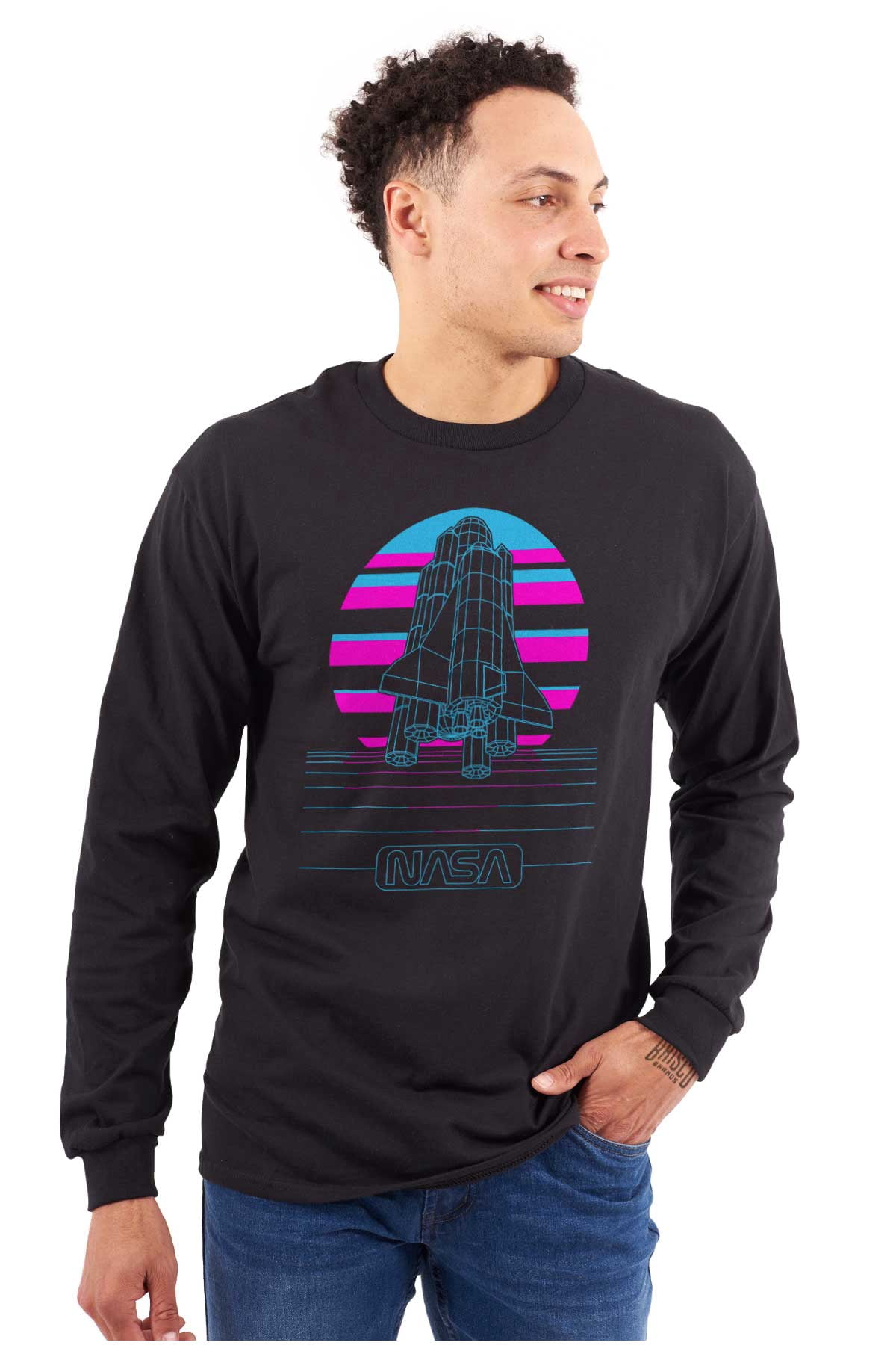 Vaporwave NASA Space Shuttle Specs Long Sleeve TShirt Men Women Brisco ...