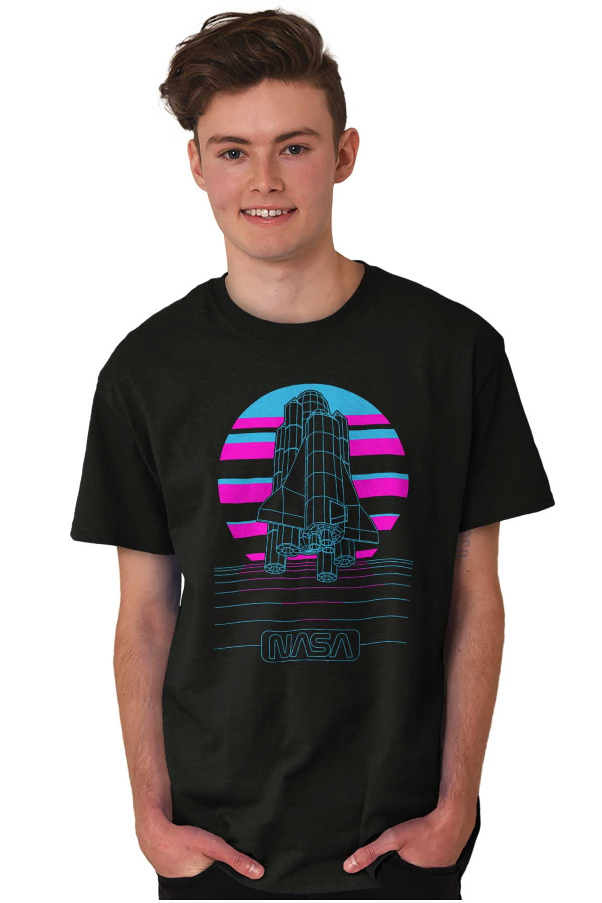Vaporwave NASA Space Shuttle Specs Men's Graphic T Shirt Tees Brisco ...
