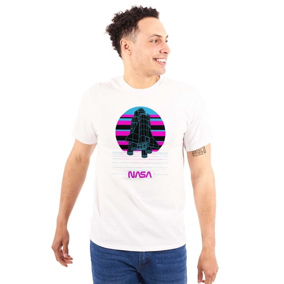 Vaporwave NASA Space Shuttle Specs Men's Graphic T Shirt Tees Brisco Brands M