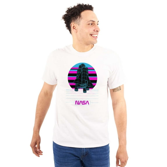 Vaporwave NASA Space Shuttle Specs Unisex Plus Size Graphic Tee Brisco Brands 3X