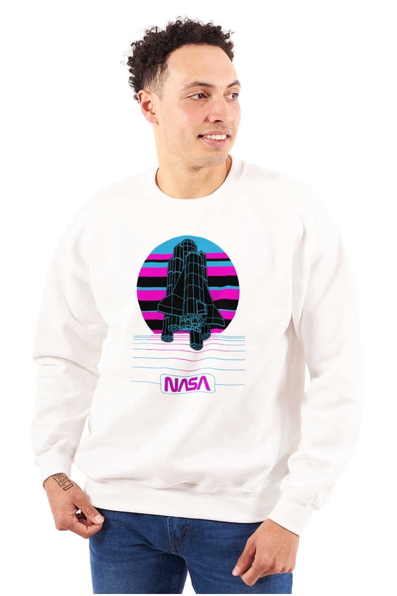 Vaporwave NASA Space Shuttle Specs Unisex Plus Size Sweatshirt Brisco Brands 3X