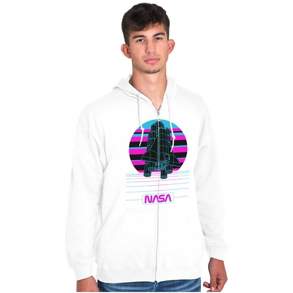 Vaporwave NASA Space Shuttle Specs Zip Up Hoodie Men's Women's Brisco Brands X