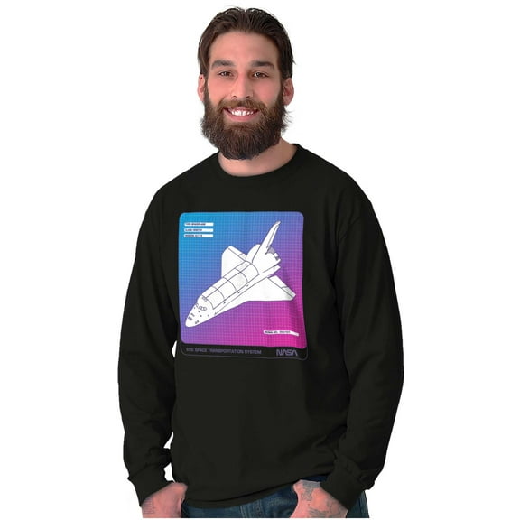 Vaporwave NASA Space Transportation Long Sleeve TShirt Men Women Brisco Brands S