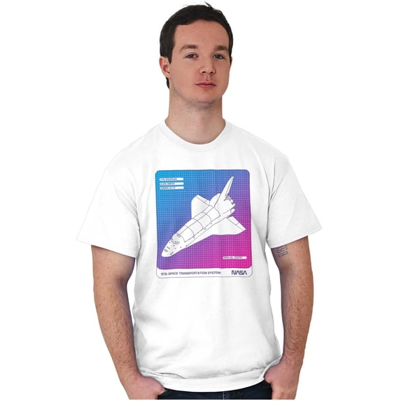 Vaporwave NASA Space Transportation Men's Graphic T Shirt Tees Brisco Brands X