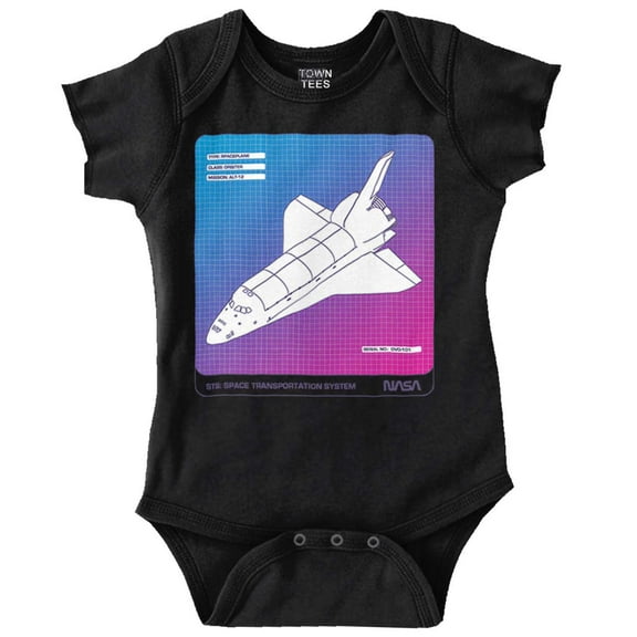 Vaporwave NASA Space Transportation Romper Boys or Girls Infant Baby Brisco Brands 12M