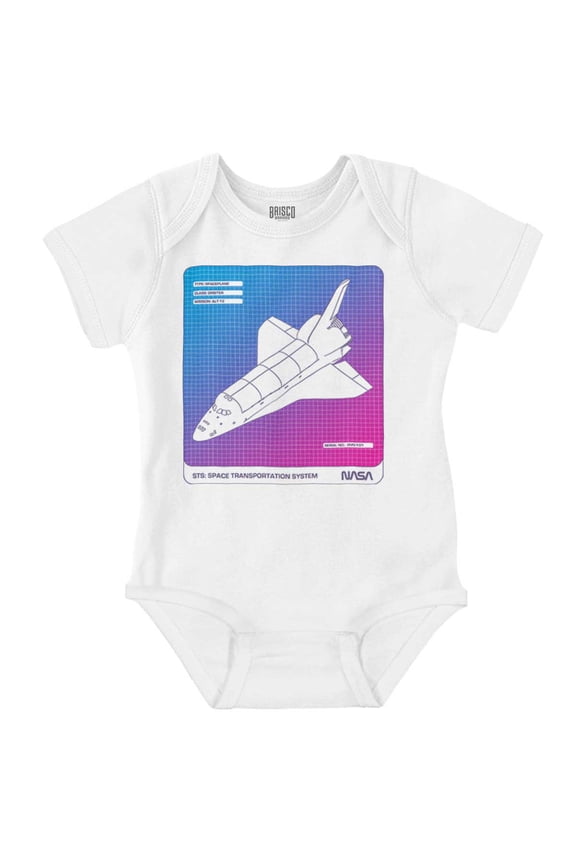 Vaporwave NASA Space Transportation Romper Boys or Girls Infant Baby Brisco Brands 24M