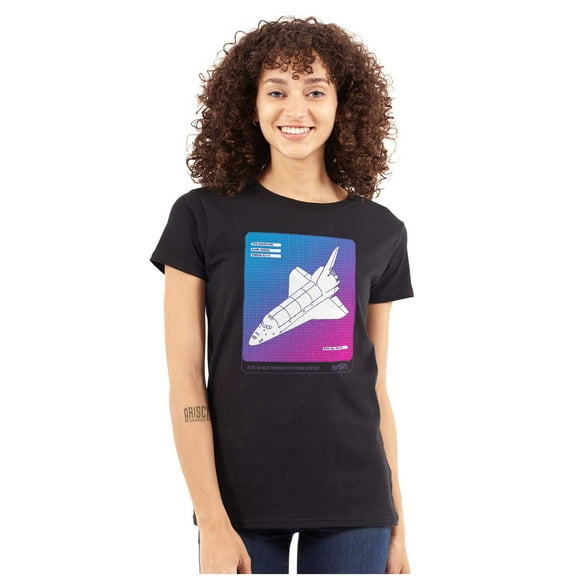 Vaporwave NASA Space Transportation Women's T Shirt Ladies Tee Brisco Brands S