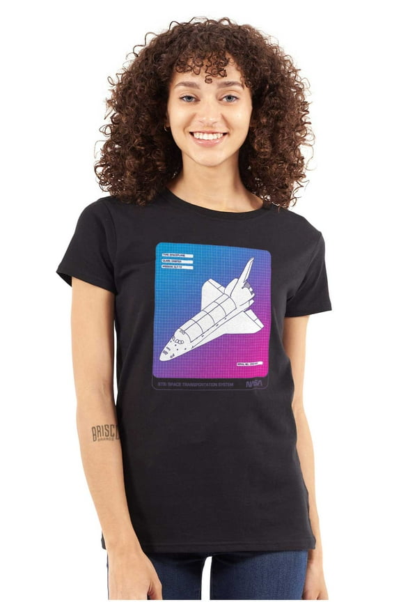 Vaporwave NASA Space Transportation Women's T Shirt Ladies Tee Brisco Brands S