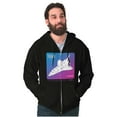 thumbnail image 1 of Vaporwave NASA Space Transportation Zip Up Hoodie Men's Women's Brisco Brands S, 1 of 6